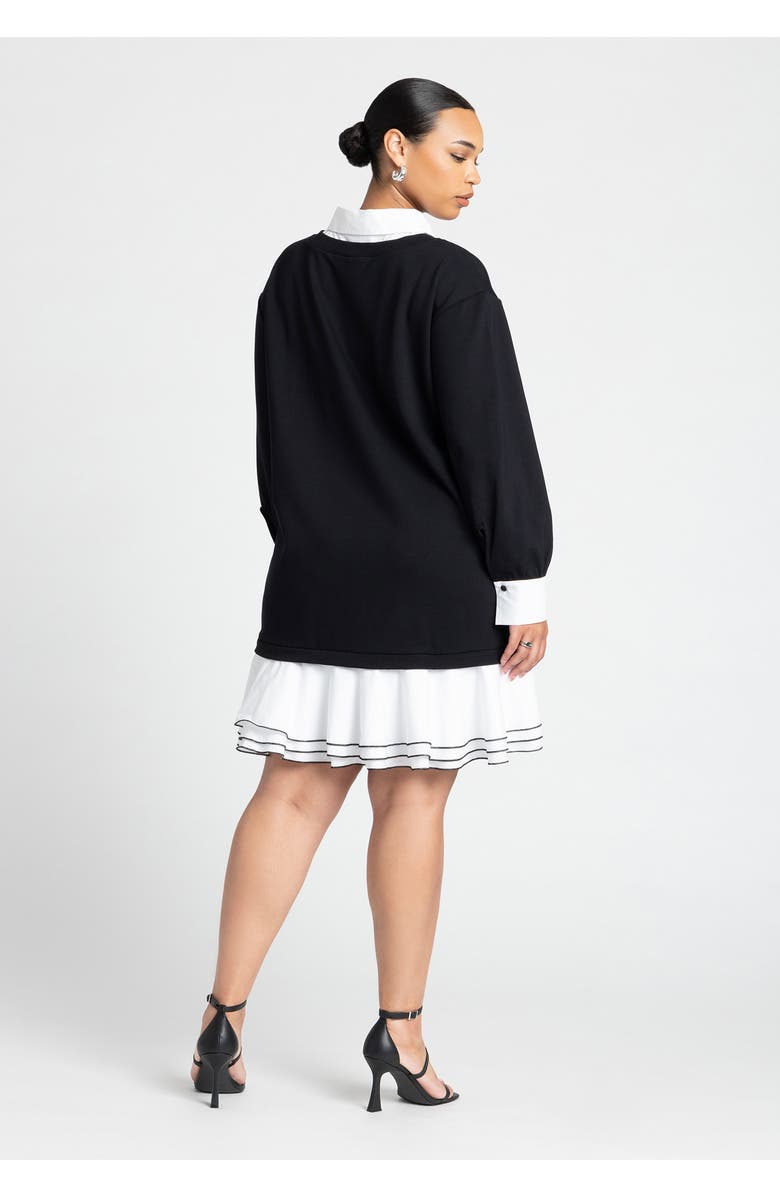 ELOQUII Twofer Mini Shirt Dress, Alternate, color,