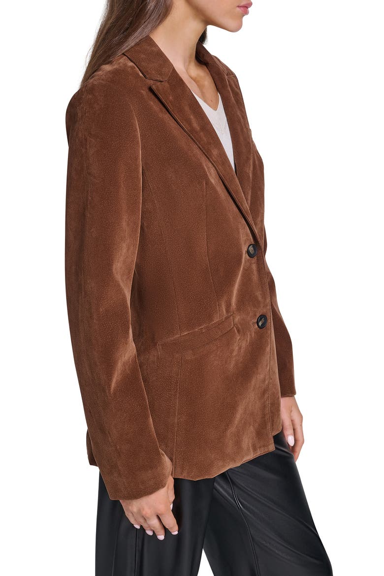 Faux Suede Blazer, Alternate, color, MAPLE FAUX SUEDE