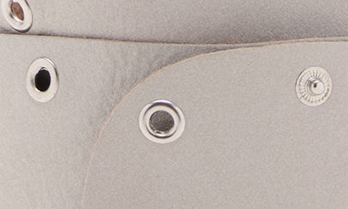 Mango Wide Leather Belt With Eyelets In Gray