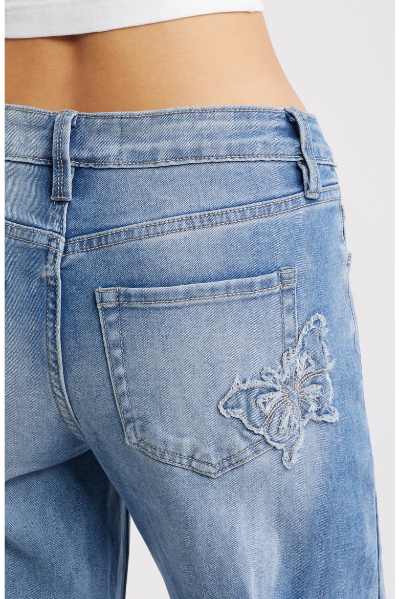 Bella Butterfly Wide Leg Jeans, Alternate, color, LIGHT BLUE