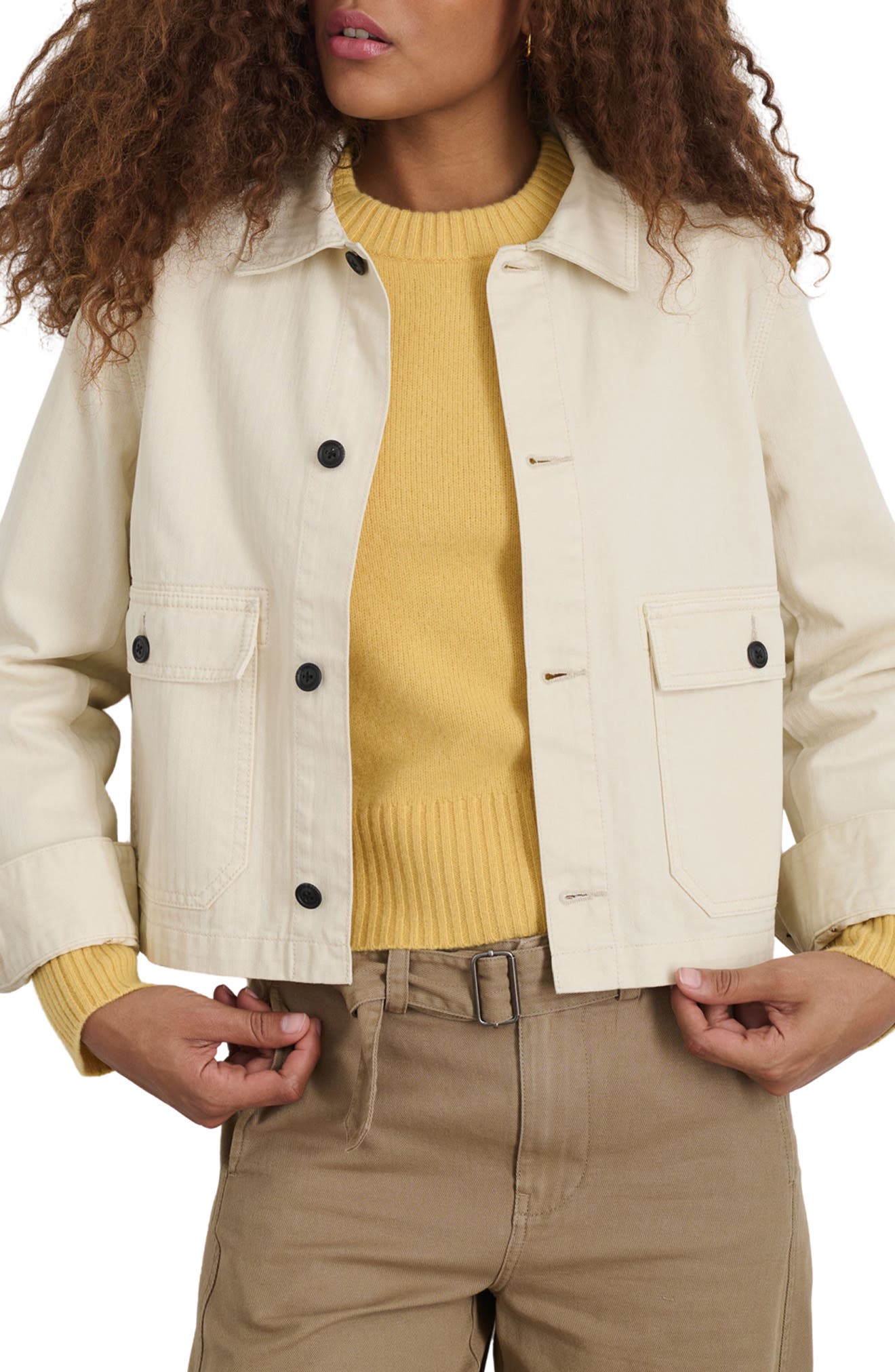 Alex Mill Marfa Crop Herringbone Twill Work Jacket