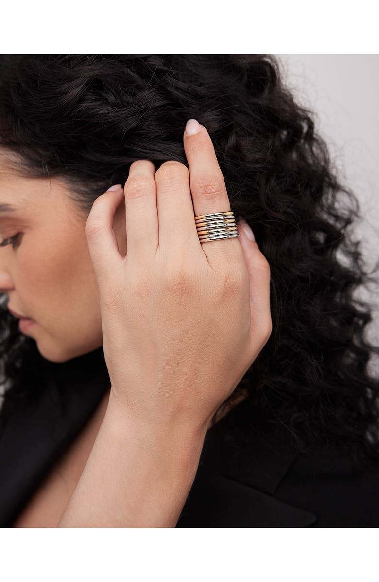 Jennifer Fisher Set of 7 Stackable Rings, Alternate, color, Two Tone
