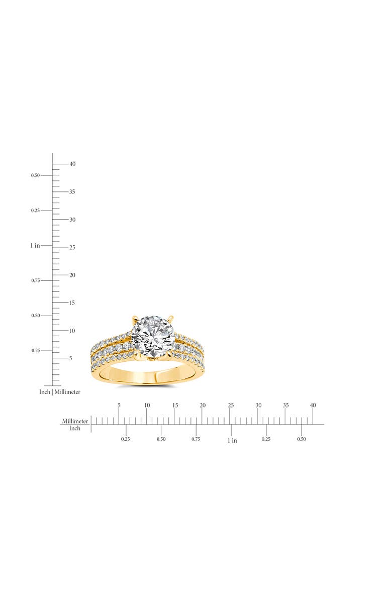 Crislu 3-Band Brilliant Cubic Zirconia Ring, Alternate, color, 18Kyg/ Clear Stone