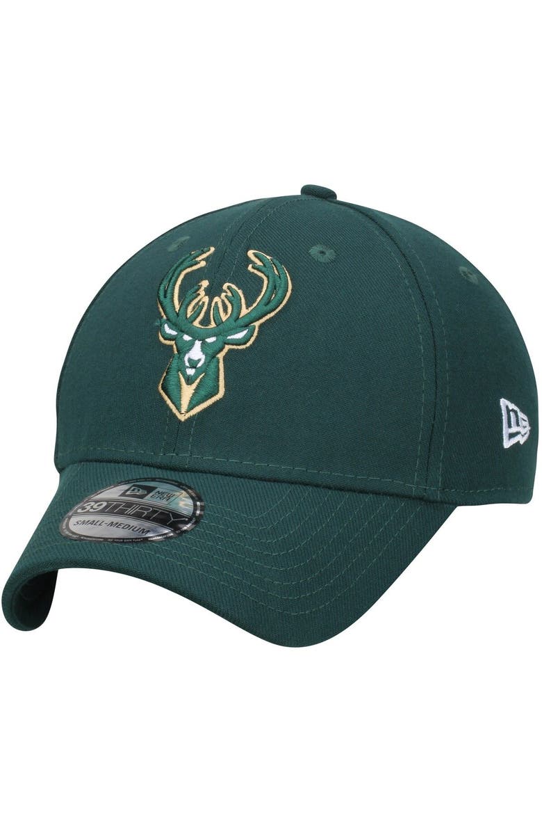 New Era Men's New Era Green Milwaukee Bucks Team Classic 39THIRTY Flex Hat, Main, color, Hunter Green