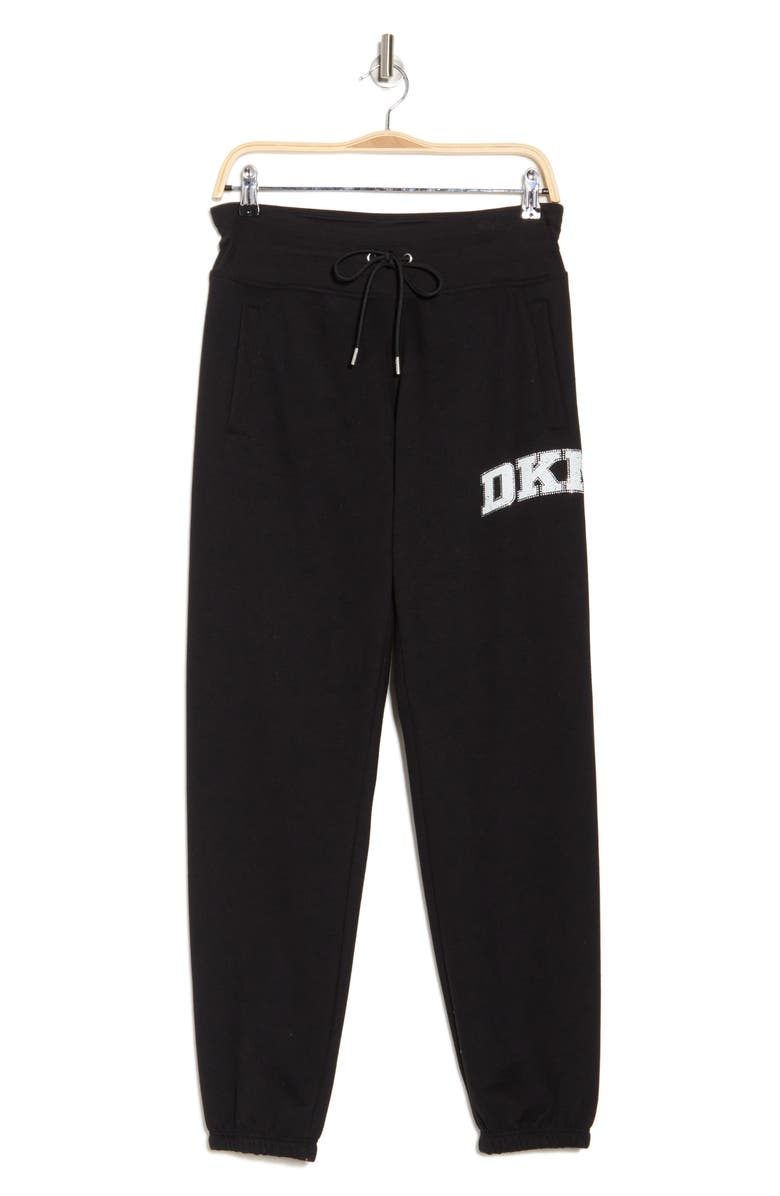 DKNY Rhinestone Arched Logo Joggers, Alternate, color, 