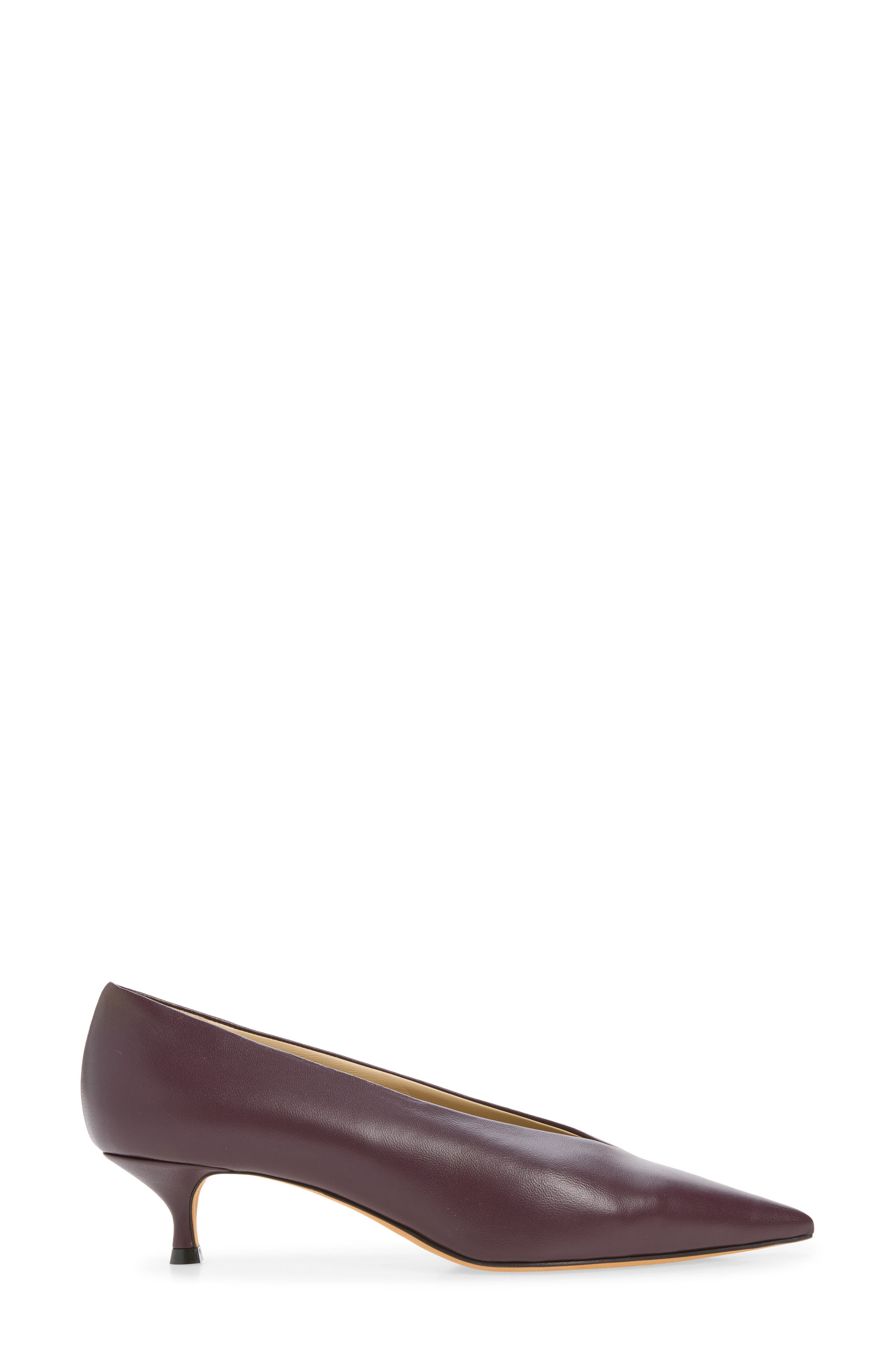 Babouche Kitten Heel Pointed Toe Pump, Alternate, color, PLUM
