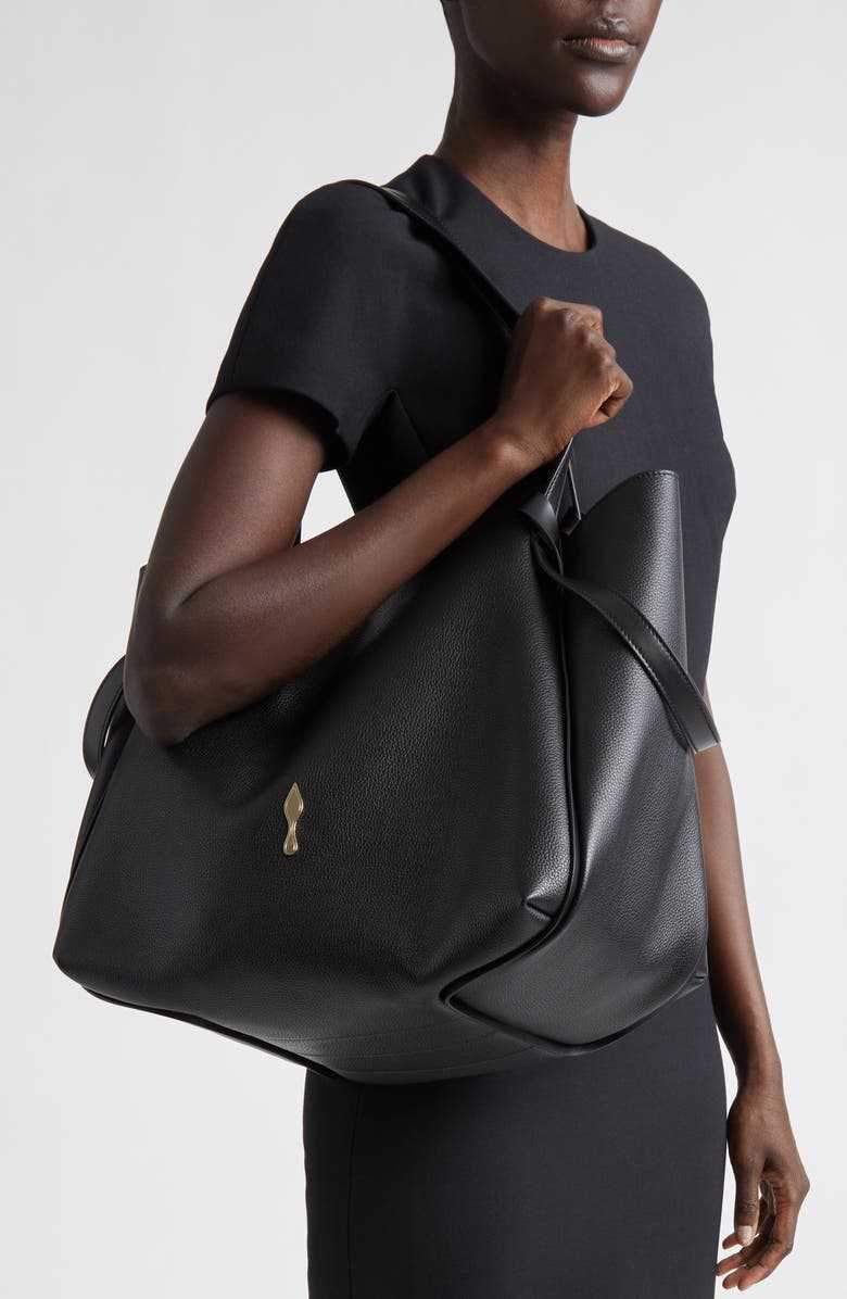 Christian Louboutin Large Bettina Leather Tote, Alternate, color, Bk01 Black