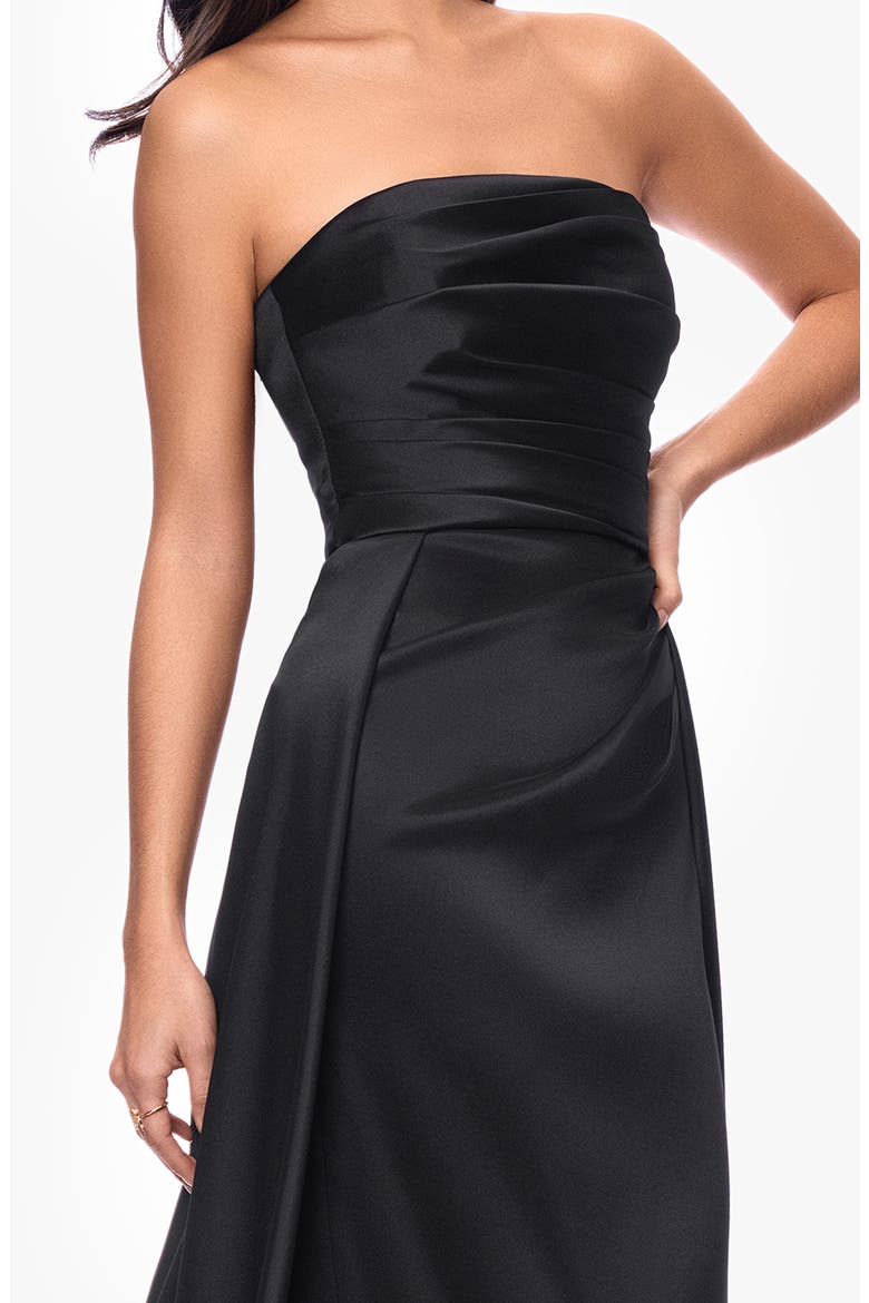 Mikado Strapless Gown, Alternate, color, BLACK