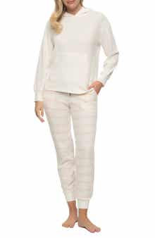 Felina Jolie Thermal Knit Hoodie Pajamas