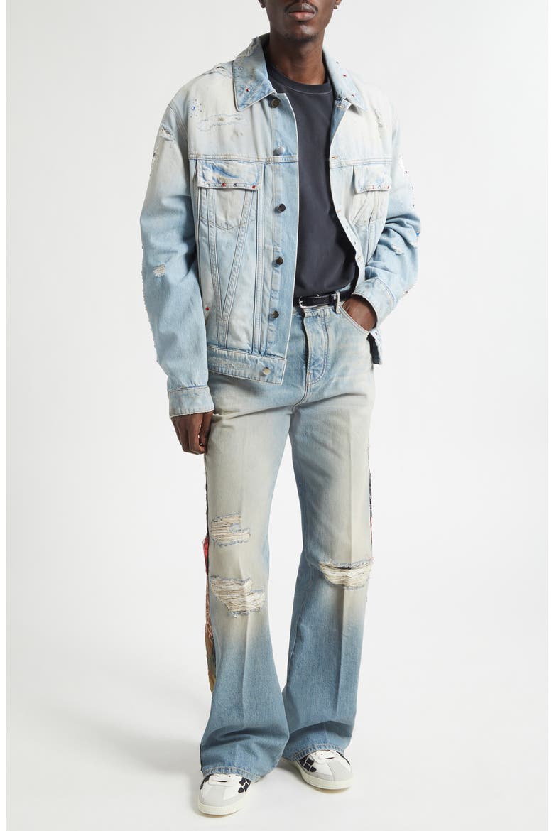 Patchwork Bootcut Jeans, Alternate, color, DRIFTWOOD BLUE
