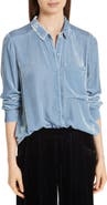 Eileen Fisher Classic Velvet Collar Shirt