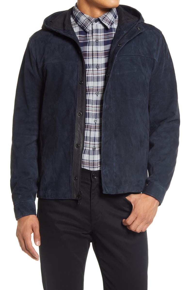 Vince Zip-Up Suede Shirt Jacket, Main, color, 