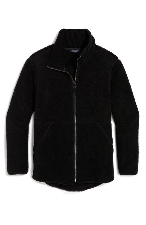 Vineyard Vines Full Zip High Pile Fleece Jacket In Black