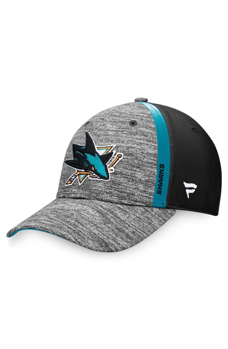 FANATICS Men's Fanatics Branded Gray/Black San Jose Sharks Defender Flex Hat, Main, color, 