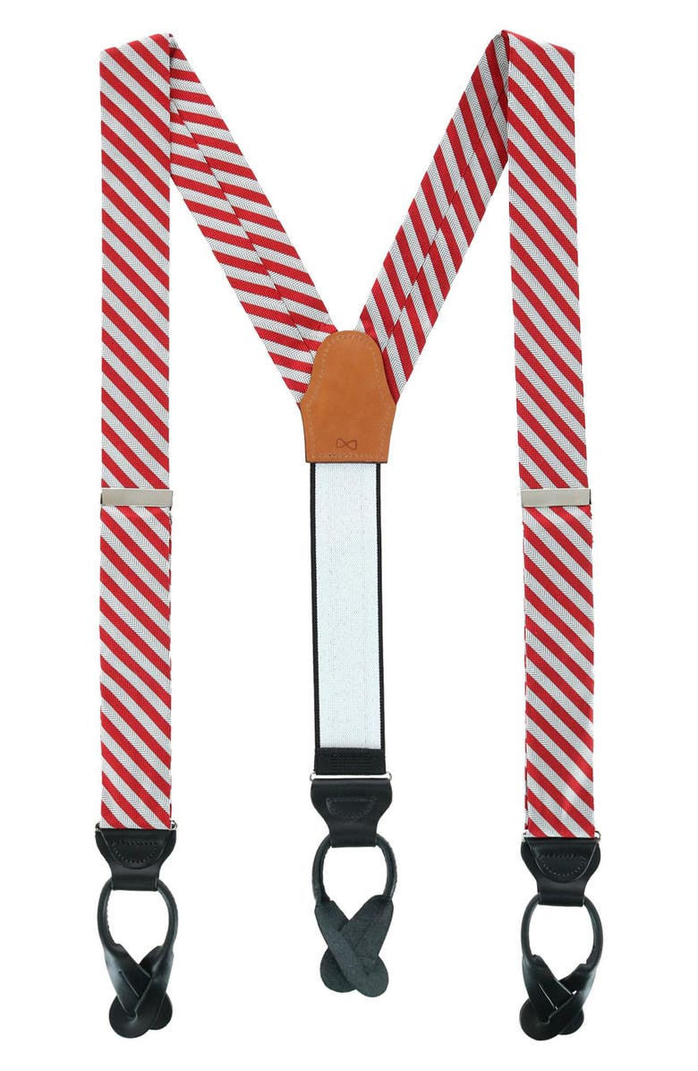 Trafalgar The Griswold Stripe Herringbone Silk Suspenders, Main, color, 