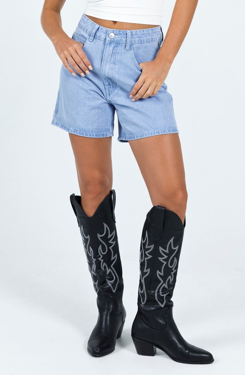 Princess Polly The Swalla Denim Shorts, Main, color, 