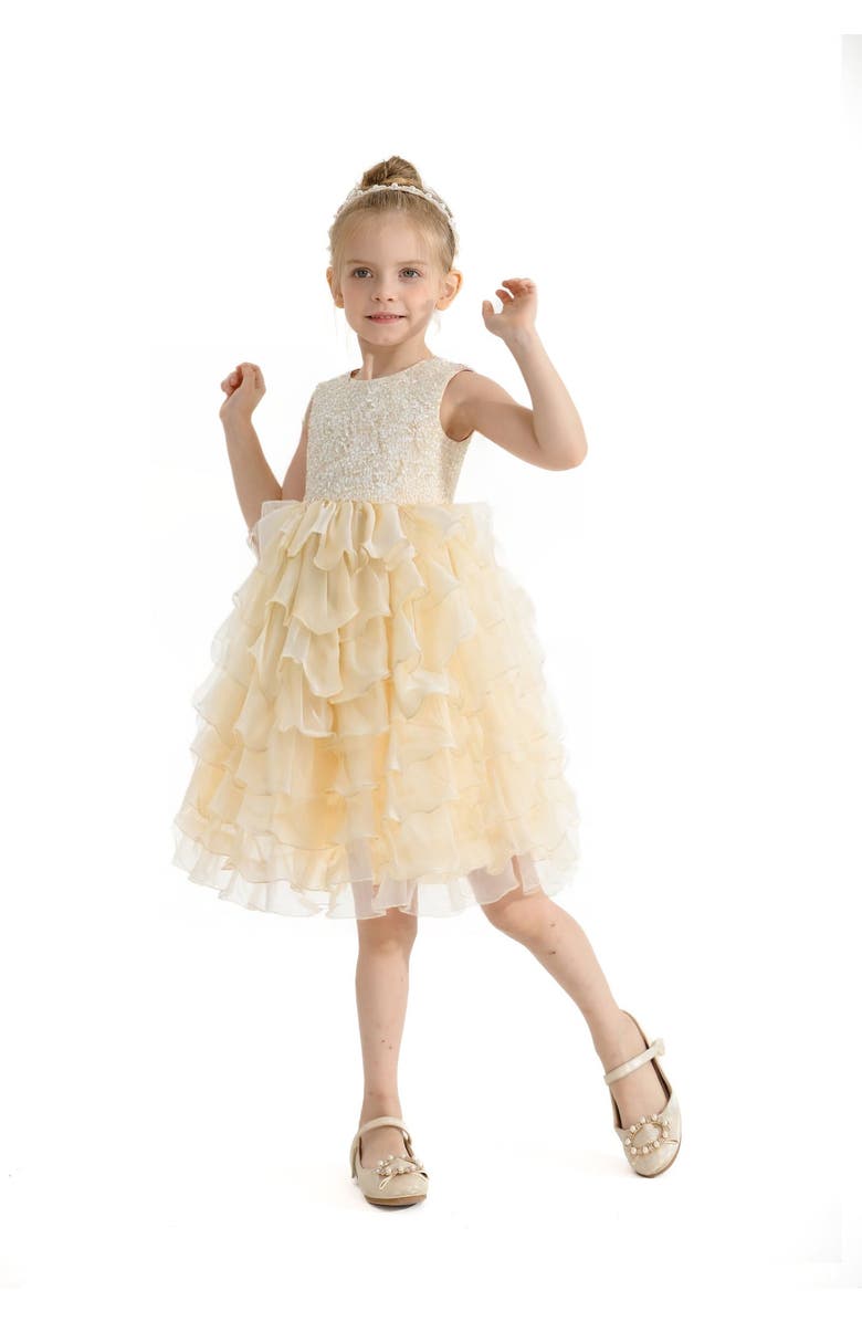 Tulleen Leah Dress, Alternate, color, Gold