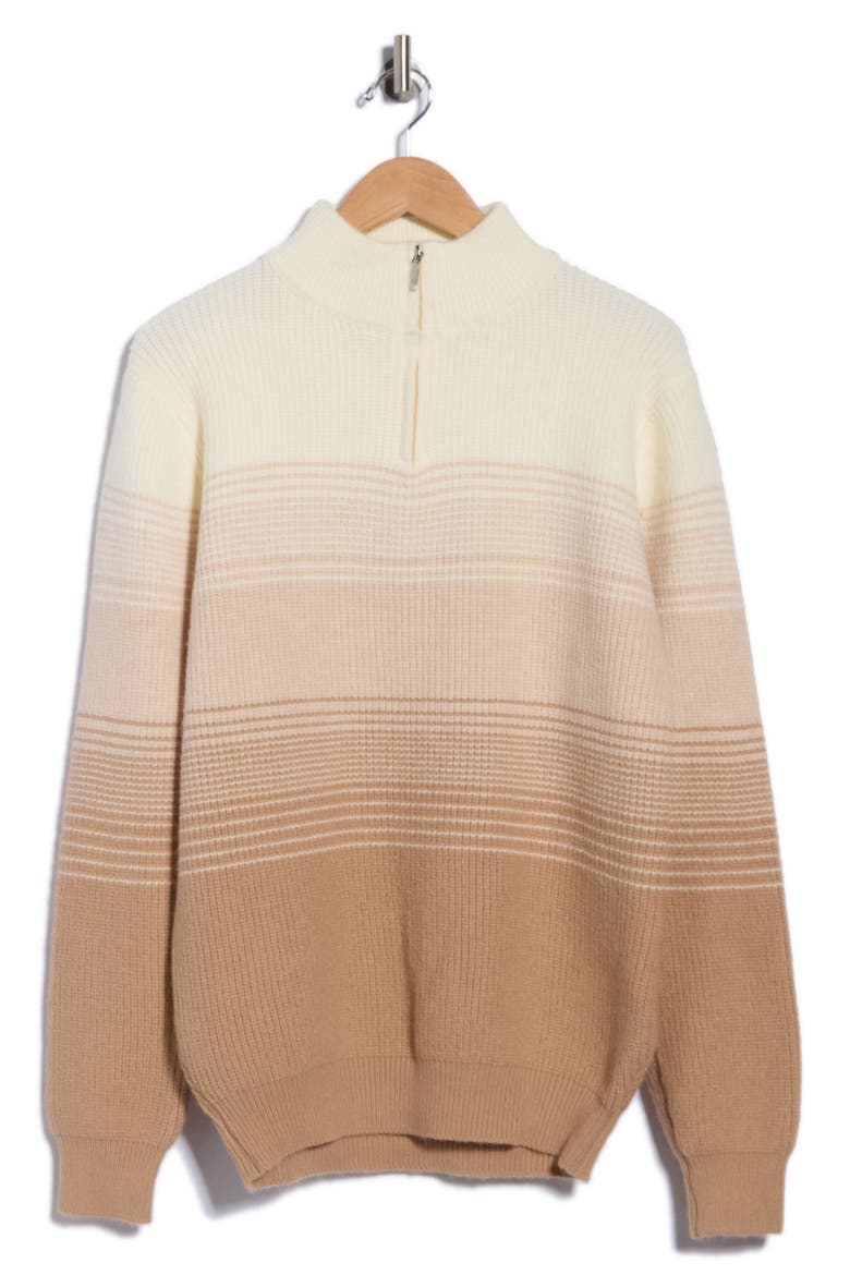 Mock Neck Quarter Zip Sweater, Alternate, color, TAN