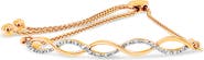 Haus of Brilliance Silver Diamond Infinity Twist Bolo Bracelet