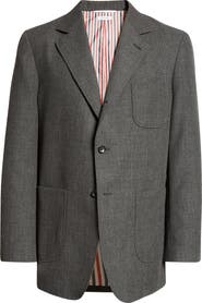 Thom Browne Unstructured Virgin Wool Hopsack Sport Coat