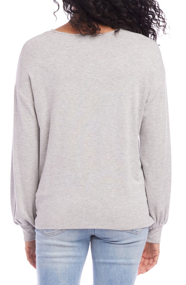 Karen Kane Twist Front Long Sleeve Knit Top, Alternate, color, 