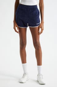 Sporty & Rich Italic Logo Cotton Terry Shorts