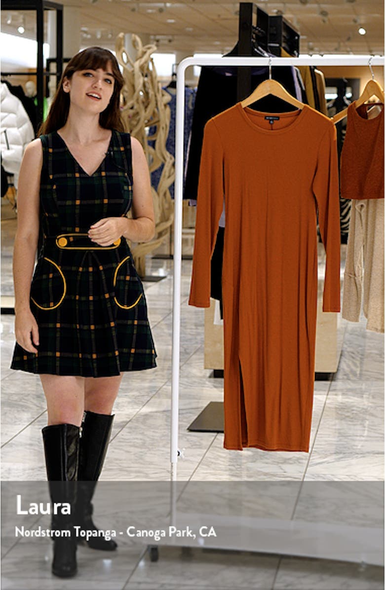 Day to Night Long Sleeve Knit Midi Dress, sales video thumbnail