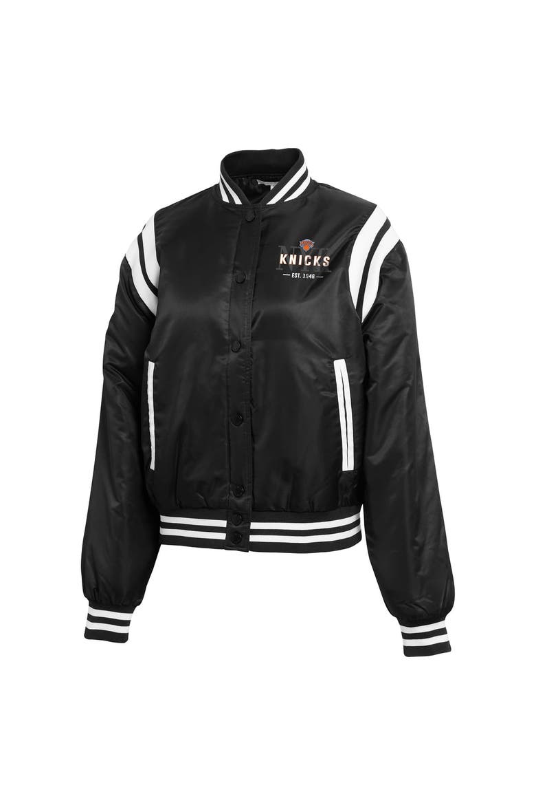 Women's WEAR by Erin Andrews  Black New York Knicks Full-Zip Bomber Jacket, Alternate, color, Black