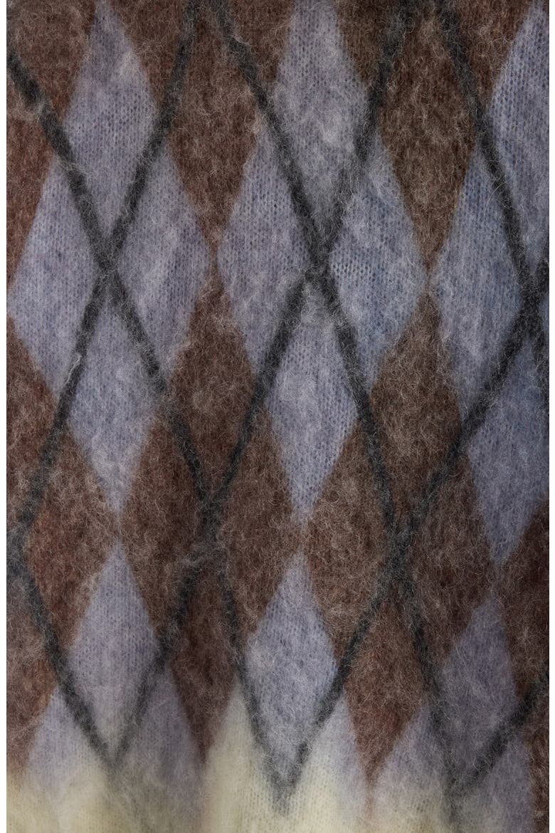 Katcher Argyle Mohair & Wool Blend Cardigan, Alternate, color, GREY/ BROWN