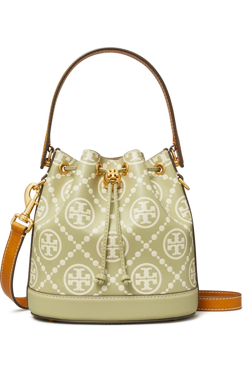 Tory Burch T Monogram Embossed Leather Bucket Bag, Main, color,