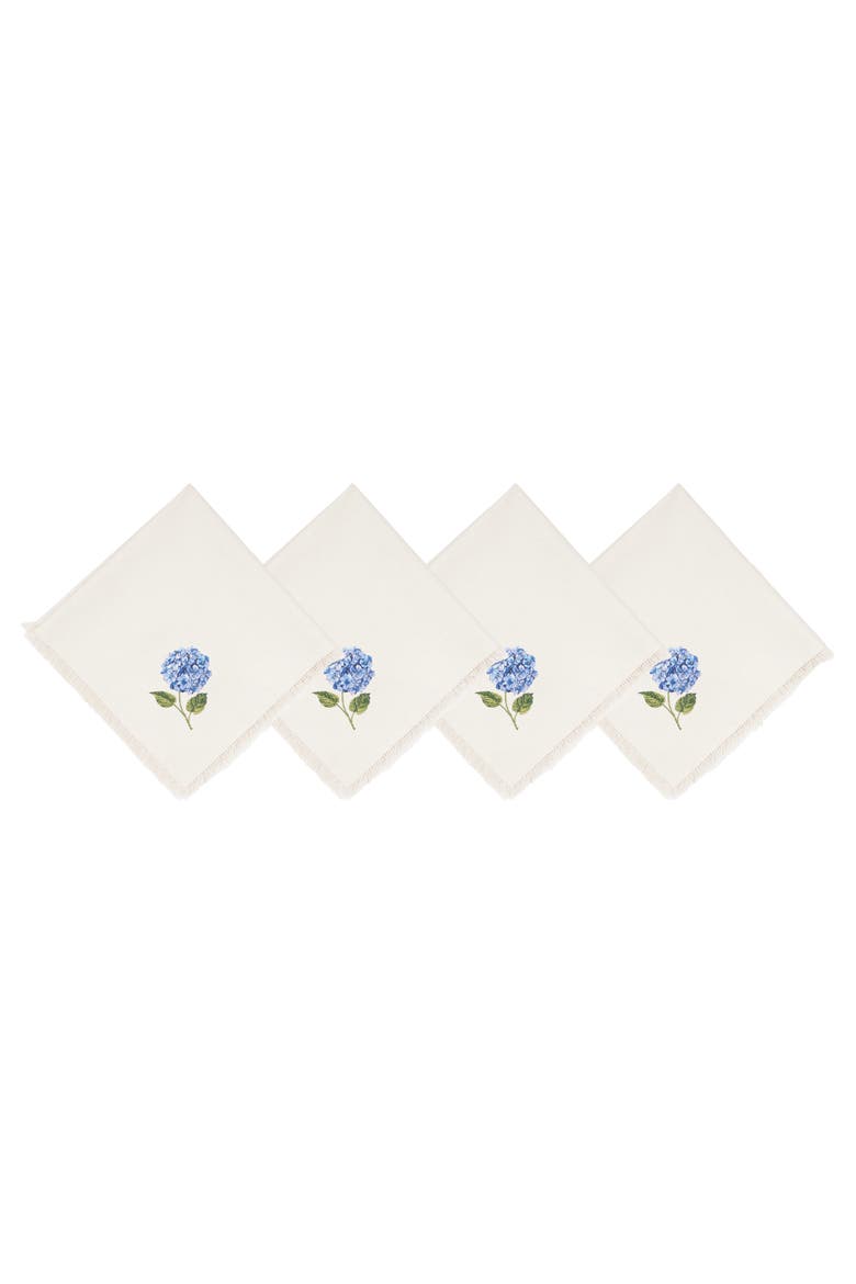 Summer Hydrangea Napkins Set of 4, Main, color, Blue