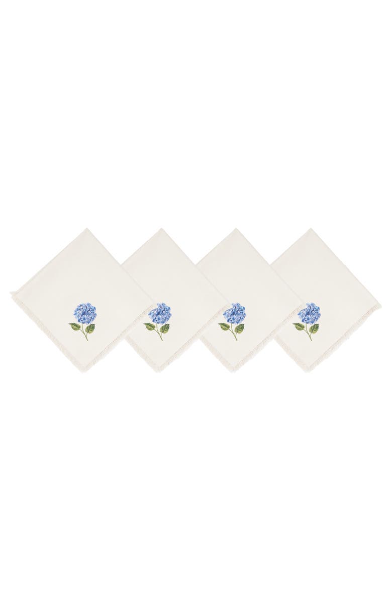 RightSide Designs Summer Hydrangea Napkins Set of 4, Main, color, Blue