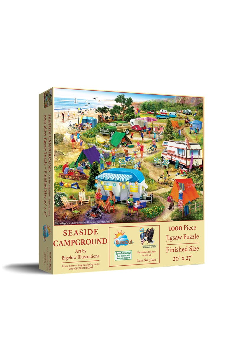 Sunsout Seaside Campground 1000 piece Jigsaw Puzzle for Adults, Main, color, Multicolor