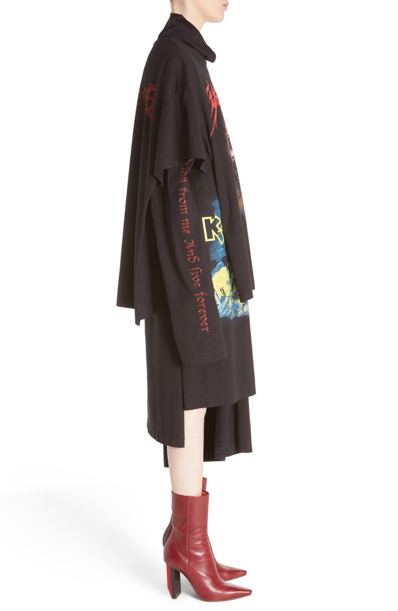 VETEMENTS Graphic Layered T-Shirt Dress, Alternate, color, 