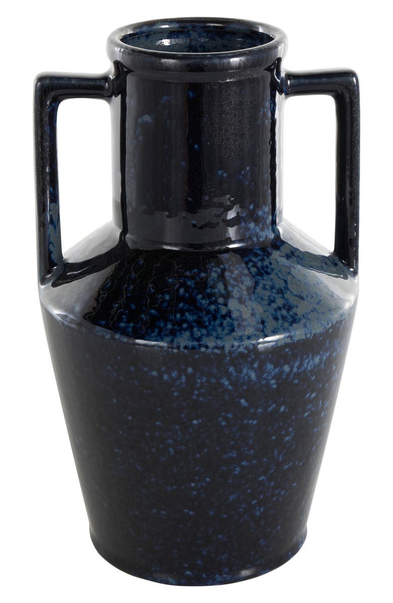 VIVIAN LUNE HOME Dark Blue Ceramic Vase, Alternate, color, Dark Blue