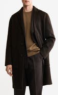 MANGO Handmade Wool Blend Melton Overcoat