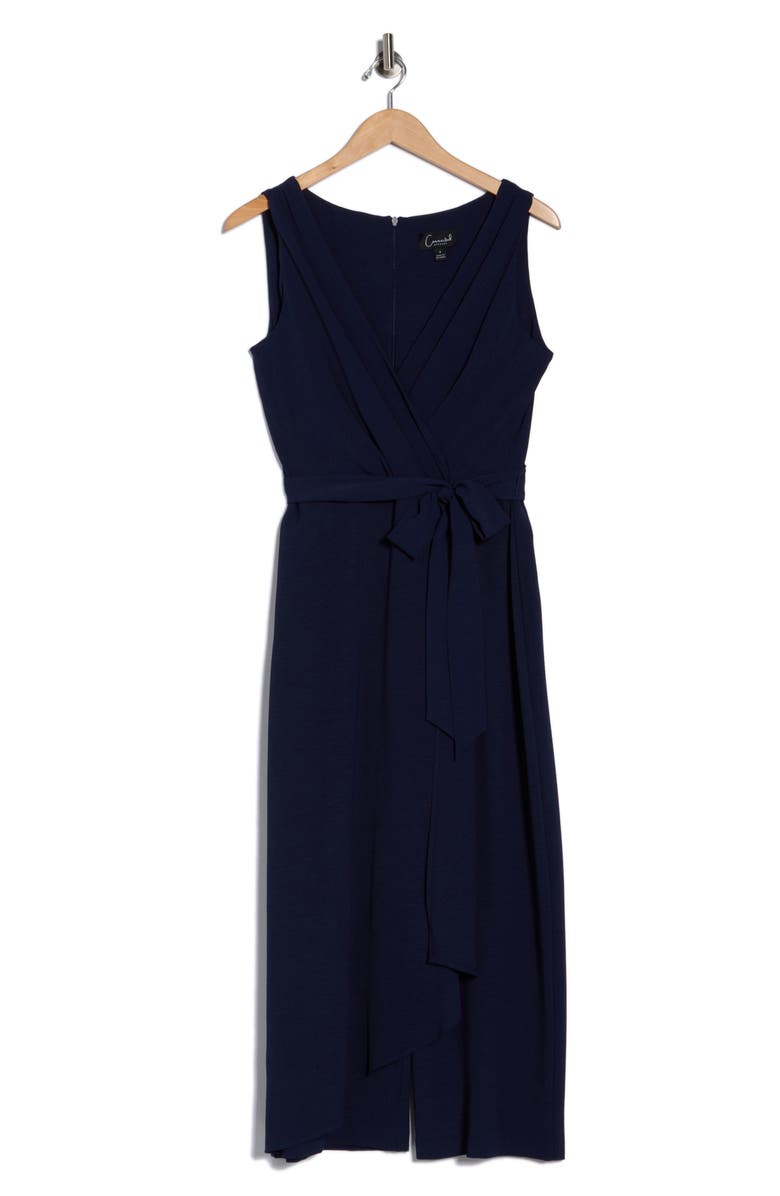 Connected Apparel Wrap Jumpsuit, Alternate, color, Navy