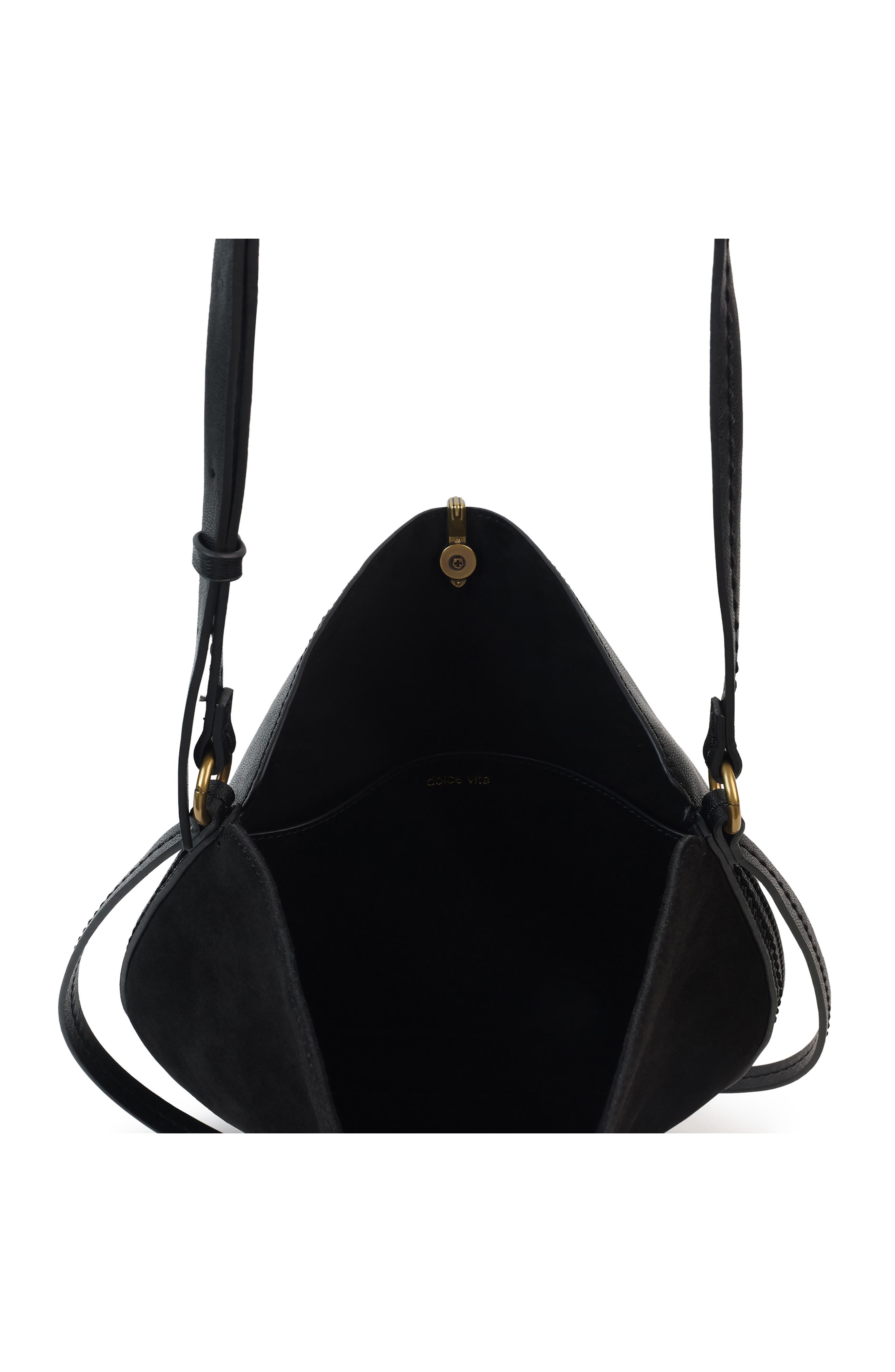 Dolce Vita Bennett Faux Leather & Suede Crossbody Bag, Alternate, color, Black