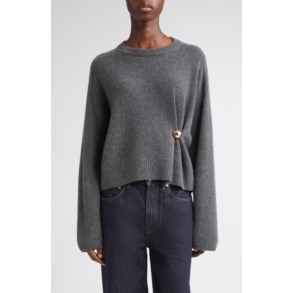 Loulou De Saison Bill Draped Cashmere Sweater In Gray