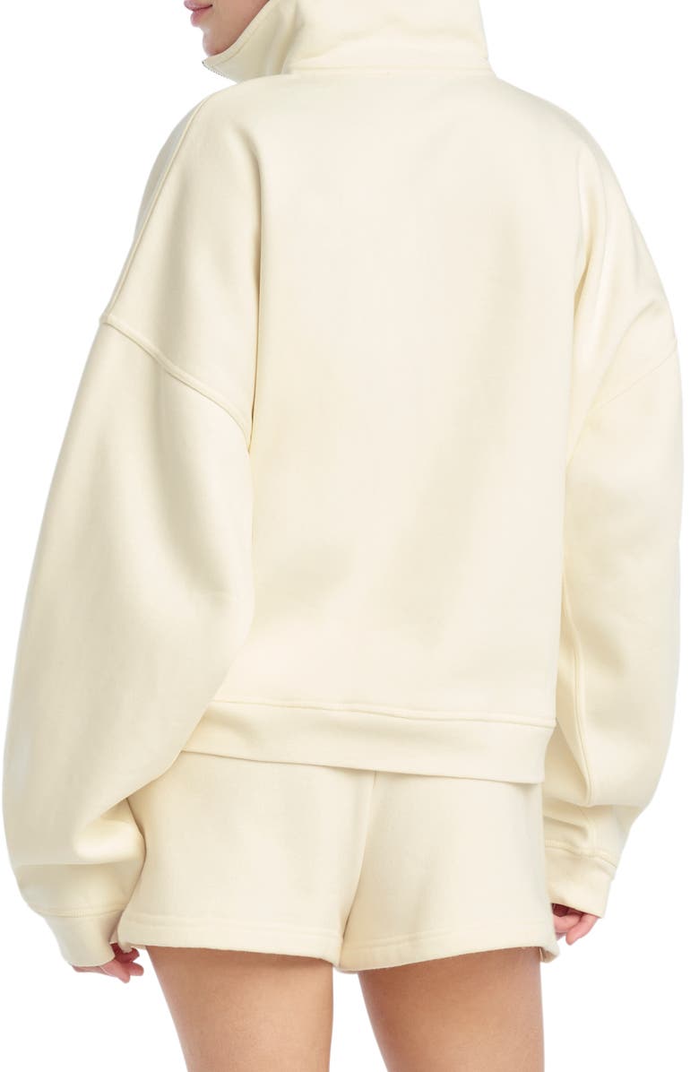 Favorite Daughter Hal Half Zip Sweatshirt, Alternate, color, Gardenia/ Light Sage