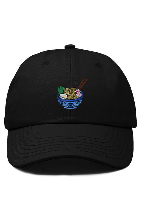Dalix Noodles Embroidered Casual Cap In Black