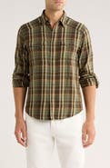 Lucky Brand Herringbone Plaid Western Work Shirt