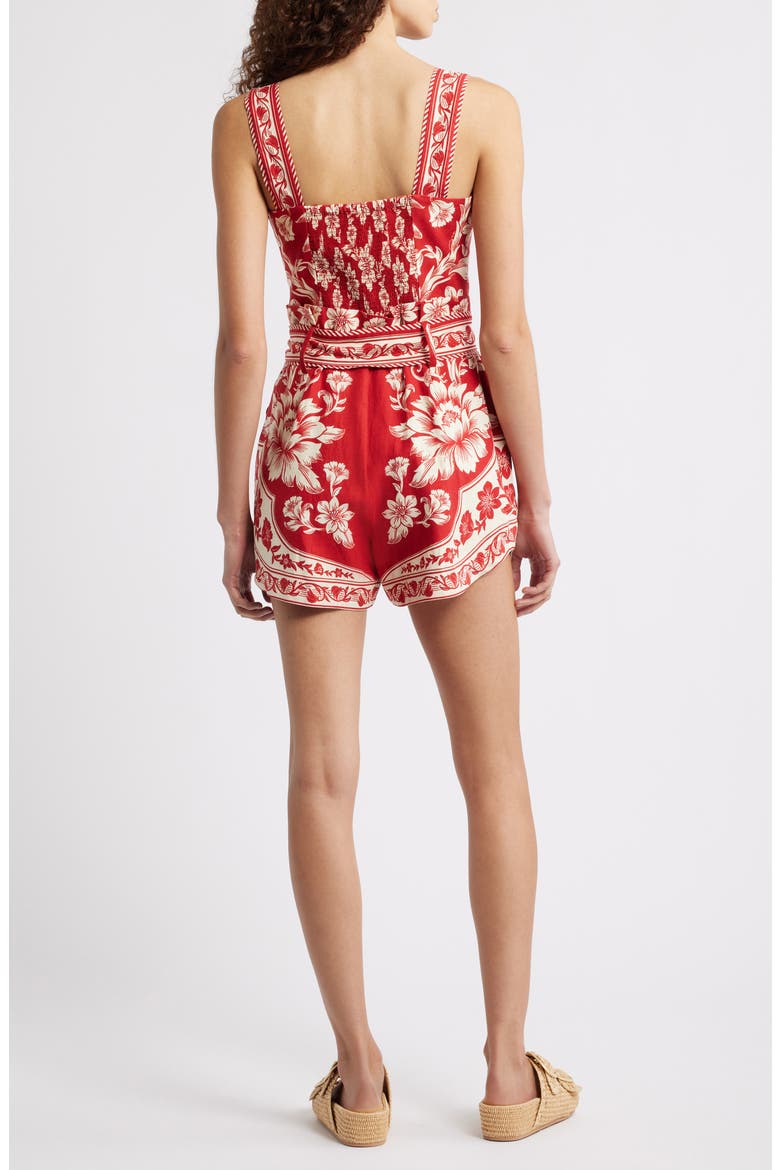 Guanacaste Gathering Print Romper, Alternate, color, RED