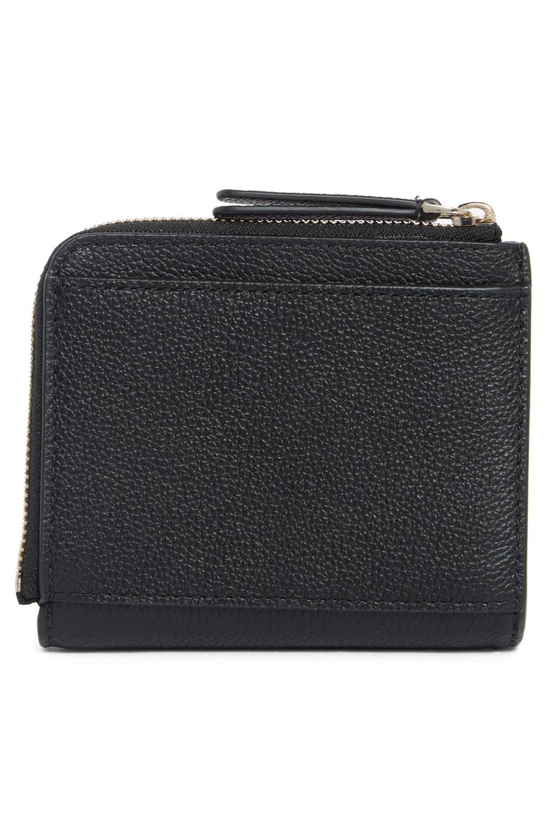 Kate Spade New York leila small pebbled leather wallet, Alternate, color, Black