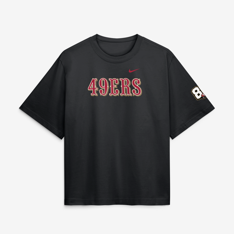 Women's Nike Black San Francisco 49ers 80th Anniversary Boxy T-Shirt