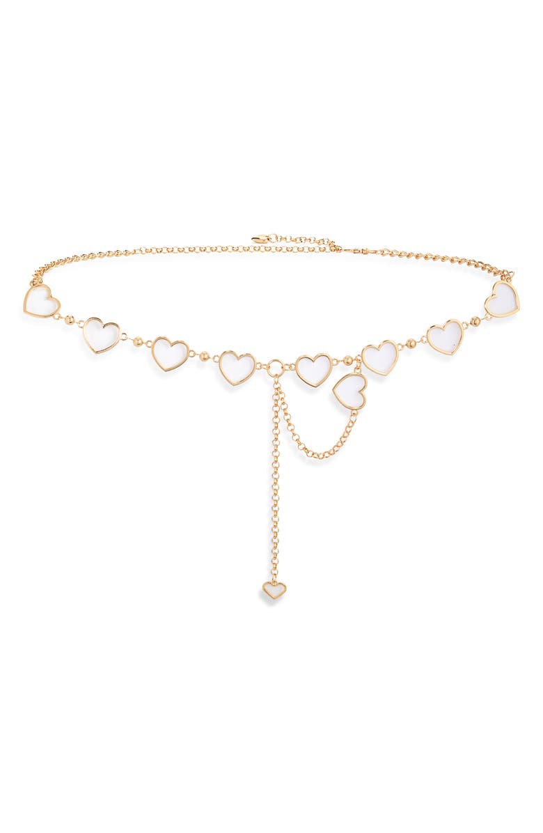 Ruby & Ry Kids' Heart Chain Link Belt, Main, color, Gold