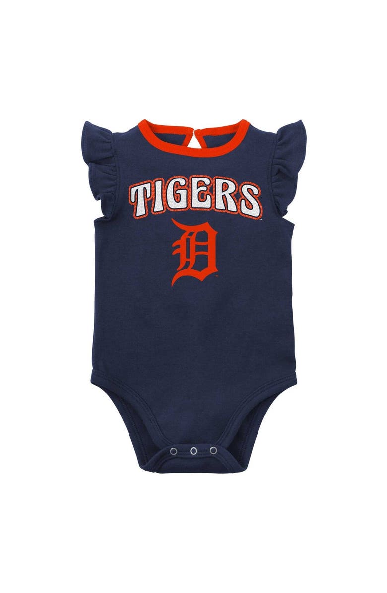 Outerstuff Girls Newborn & Infant Navy/Heather Gray Detroit Tigers Little Fan Two-Pack Bodysuit Set, Alternate, color, Navy