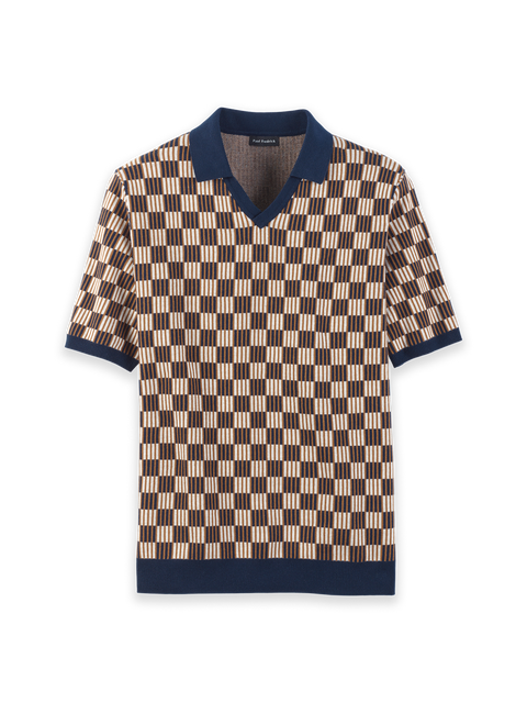 Cotton V-neck Polo