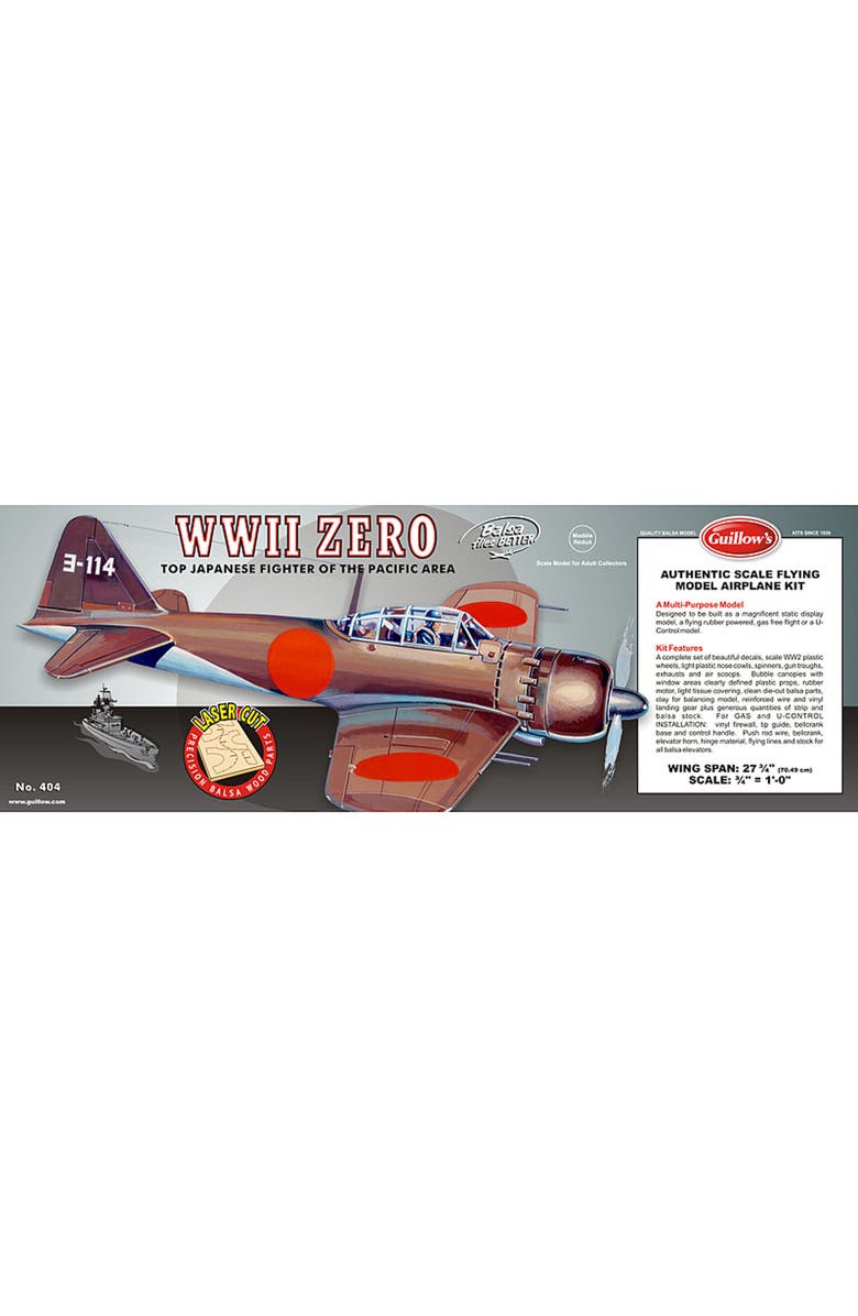 Guillow's WWII Zero Laser Cut Model Kit, Main, color, Multicolored