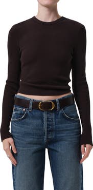 Citizens of Humanity Pilar Long Sleeve Recycled Cotton Waffle Knit T-Shirt